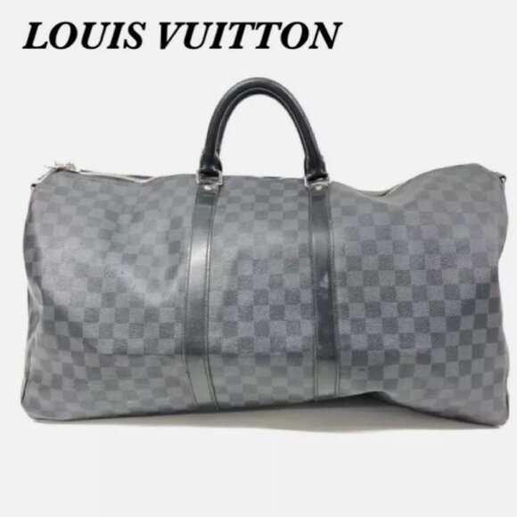 Louis Vuitton LV Monogram Bag 55 Damier Graphite Keepall Bandouliere 2016 Black - Picture 2 of 10